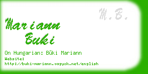 mariann buki business card