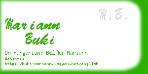 mariann buki business card